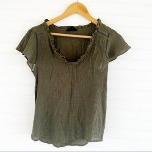 Anthro E&M green blouse Size Small